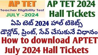 AP TET 2024 Hall Ticket download How to download APTET July Hall Tickets in pdf