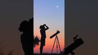 A man observing the night sky