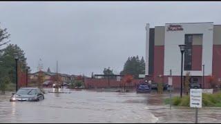 Flooding causes sinkholes and traps hundreds at California health clinic, hotel | KTVU