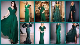 Gorgeous Emerald Green Long Gown Dress Collections 2023 | Amazing Green Dress Ideas For Occasion