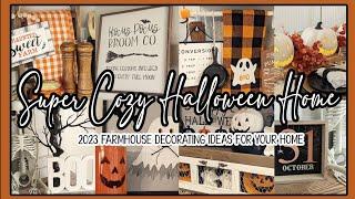 SUPER COZY FARMHOUSE HALLOWEEN DECORATE WITH ME│HALLOWEEN HOME DECORATING INSPIRATION FOR OCTOBER 