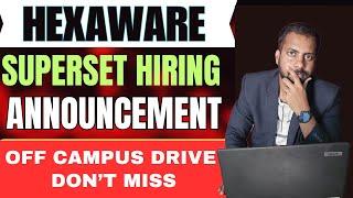 Hexaware Hiring Announced  Hexaware Hiring 2024 Batch  OFF Campus Drive For 2025 , 2024 Batch