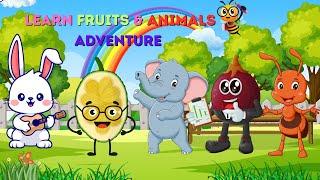 Learn Fruits & Animals adventure- Nursery Rhymes with Sunny | Kids Learn Fun