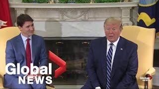 Donald Trump, Justin Trudeau discuss trade, China, and Iran in Oval Office meeting