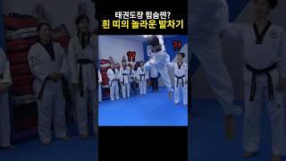 태권도장에서 흰 띠가 고난이도 발차기를..? #태권한류 #sports