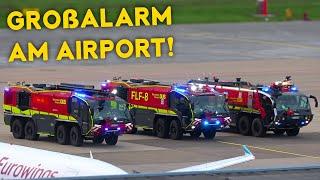 [GROßALARM am FLUGHAFEN DÜSSELDORF!] - SICHERHEITSLANDUNG | Alarmierung & Einsatzfahrten!