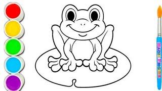 Frog Drawing, Painting, Coloring for Kids and Toddlers | Learn drawing#frog #frogs #drawing