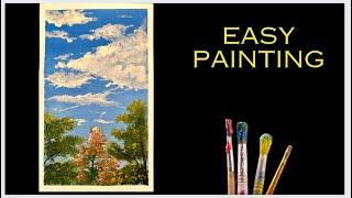 How to draw easy acrylic painting tutorial #landscapepainting #youtubepainting