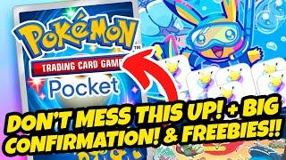 *DO NOT MESS THIS UP!!* + BIG NEW CONFIRMATION! & LOTS OF NEW FREEBIES & REWARDS (Pokemon TCG Pocket