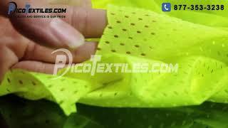 PicoTextiles.com | Neon Yellow Football Mesh Jersey Fabric - Style# 734723