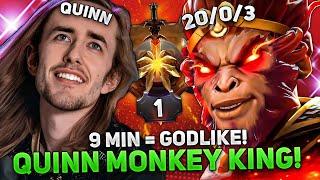 9 MIN = GODLIKE! QUINN DESTROYS ALL ENEMIES on the MAP plays on MONKEY KING!