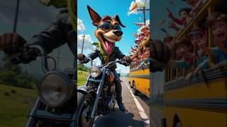 ️ Evolution of Dog: Gangster Laughing at Kids from His Motorcycle ️  #cat #cute #love #shorts