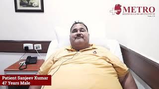 Successful Coronary angioplasty of 180 kg patient in Metro Hospital Noida