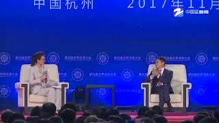 第四届世界浙商大会，马云对话董倩完整版：一个月挣一二十亿很难受！