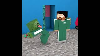 When Zombie and Herobrine Plays The Squid Game Marbles |  Minecraft Animations