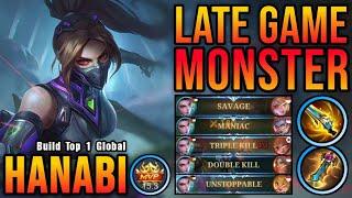 SAVAGE + 24 Kills!! Late Game Monster Hanabi WipeOut All Enemies! - Build Top 1 Global Hanabi ~ MLBB