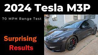 2024 Tesla Model 3 Performance 70 MPH range test