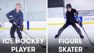 Figure Skaters Try to Keep Up With Hockey Players | SELF