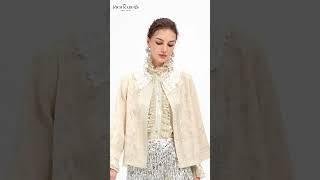 Silk Beaded Lace Collar Cardigan