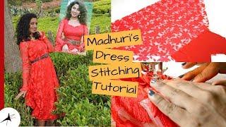 Red Lace Midi Dress Cutting & Stitching | Madhuri Dress Recreation | Arpitharai