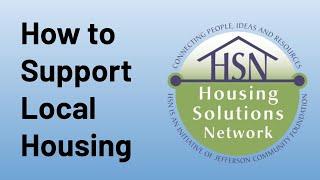 How To Support Local Housing - Housing Solutions Network