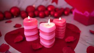 DIY HEART(LOVE) STACKED CANDLES / Valentine's Day Gift Ideas 2024