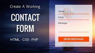 Create Working Contact Form Using HTML, CSS, PHP | Contact Form Design