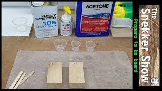 What happens when you cut epoxy 50 percent with acetone?