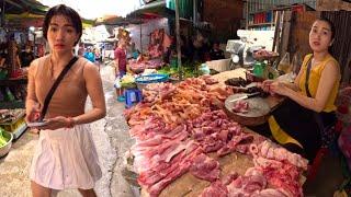 Cambodia Tour - Walking Tour 4K - Exploring Phnom Penh Street Food Market