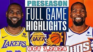 Los Angeles Lakers Vs Phoenix Sun Full Game Highlights Oct 7,2024 NBA Preseason