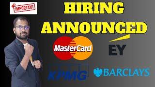 Finally Mastercard, EY, KPMG, Barclays Hiring Announced | 2021,2022, 2023,2024 & 2025 | Apply Now