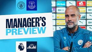 MANAGER'S PREVIEW | Pep gives update on Ederson, Nunes and Stones fitness | Man City v Everton