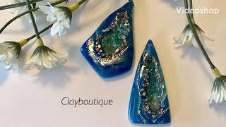 Polymer Clay Faux Blue Agate with Druzy