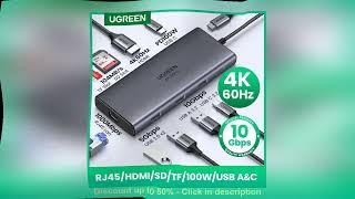 UGREEN 10Gbps USB C HUB 4K60Hz Type C to HDMI2.0 RJ45 PD 100W Adapter For Macbook iPad Pro Air M2