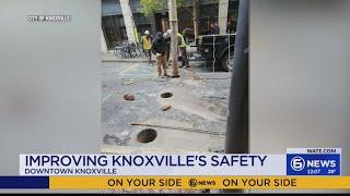 Retractable traffic barriers around Market Square in Knoxville to boost pedestrian safety