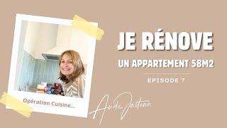 Rénovation Appartement 58 m2 - Épisode 7 : Pose de la cuisine, crédence et mur effet béton ciré...