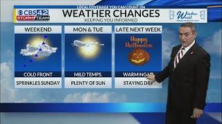 October 25th CBS 42 News @ 5pm Weather Update