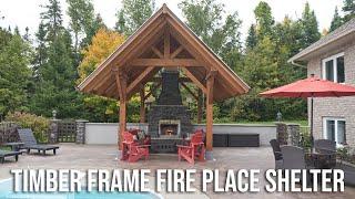 Fireplace shelter timber frame raising