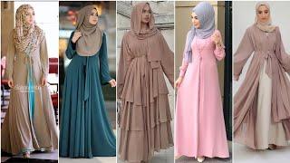 latest colour abaya collection || designer abaya style with matching hijab