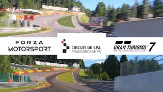 Forza Motorsport vs Gran Turismo 7 - Circuit de Spa-Francorchamps Side By Side Comparison