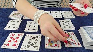 ASMR Playing Cards (Shuffling, Stacking, Card Game) • No Talking