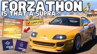 Forza horizon 5-How to complete Weekly Forzathon IS THAT A SUPRA?!-Playlist rewards & Forzathon shop