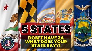 5 States Don't Have A Right To Keep & Bear Arms In Their State Constitution! What About YOUR State?!