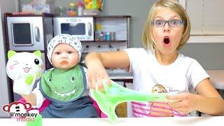 My Reborns! New Squishies and Making Fluffy Glitter Slime with Hunter!