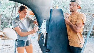 BOAT YARD LIFE: The final push (reinstalling the rudder)