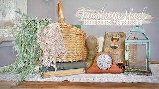 THRIFT STORE & ESTATE SALE HAUL |  VINTAGE FARMHOUSE FINDS!