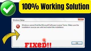 Windows cannot find the Microsoft Software License Terms. Make sure the installation in Virtual Box