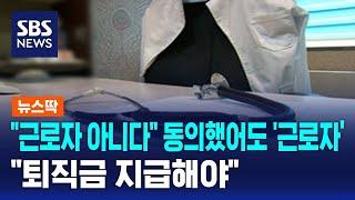 "근로자 아니다" 동의했어도 '근로자'…"퇴직금 지급해야" / SBS / 뉴스딱