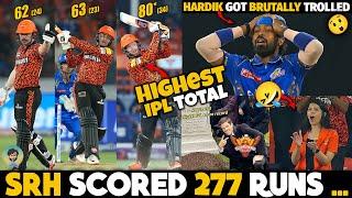 SRH Score 277 Highest Total of IPL  Hardik Pandya Slow Inning  SRH vs MI Memes  InCrico