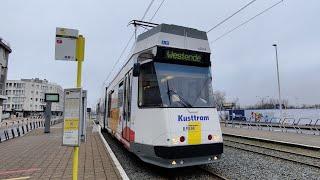 BN Kusttram 6004 | 0 - Westende-Bad H/T | Cabin POV | Traject video | Oostende